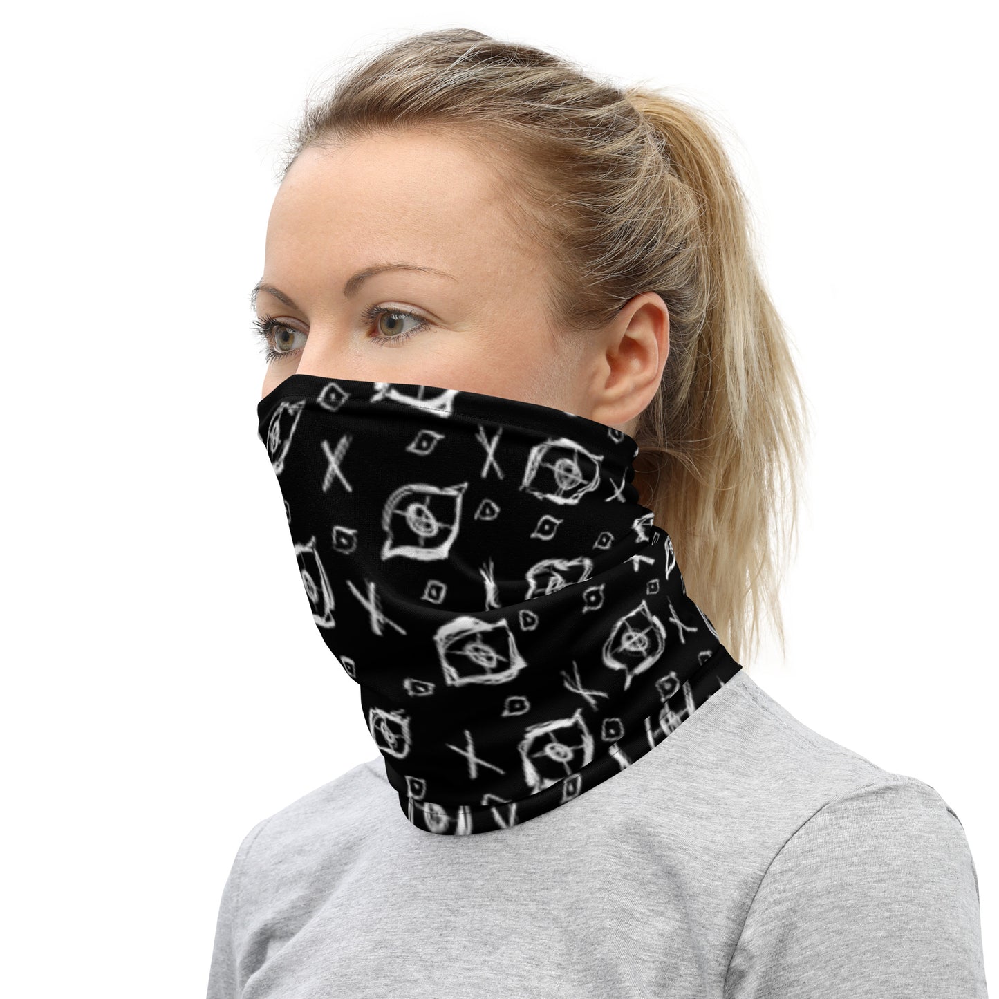 "Witness" neck gaiter in Moon