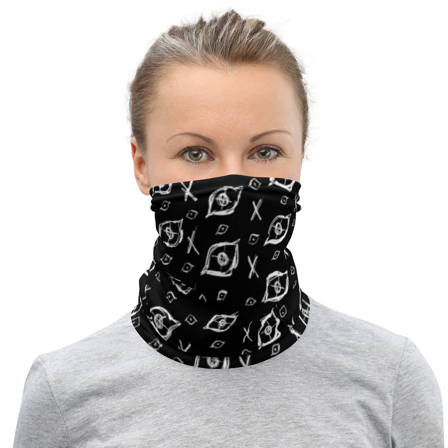 "Witness" neck gaiter in Moon