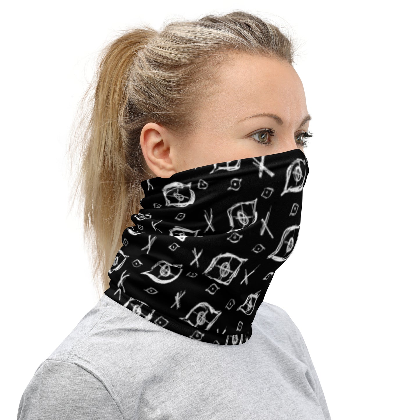 "Witness" neck gaiter in Moon