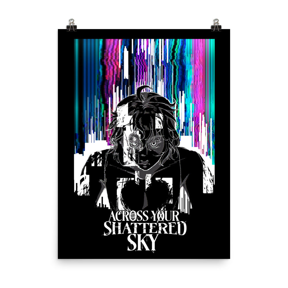 "Across Your Shattered Sky" Glitch Sora poster